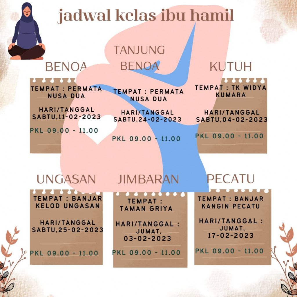 Jadwal Kelas Ibu Hamil Februari 2023 Puskesmaskutaselatan Badung 